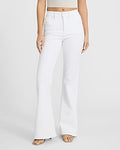 Express Women's Mid Rise '70S Flare Jeans in White