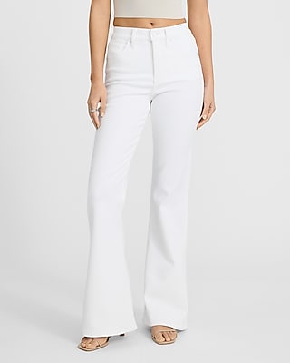 Express Women's Mid Rise '70S Flare Jeans in White