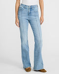 Express Women's High Waisted Seamed '70S Flare Jeans in Light Wash