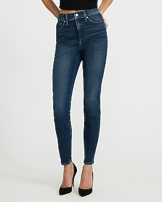Express Women's High Waisted Skinny Jeans in Dark Wash