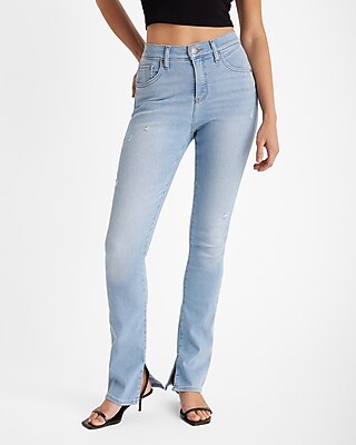 Express Women's Mid Rise Skyscraper Jeans in Light Wash