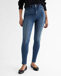 Express Women's High Waisted Front Seam Skinny Jeans in Dark Wash
