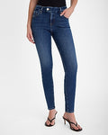 Express Women's Mid Rise Dark Wash Curvy FlexX Skinny Jeans in Medium Wash