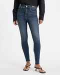 Express Women's High Waisted Dark Wash Horsebit Hyper Sculpt Skinny Jeans in Blue, size: 0