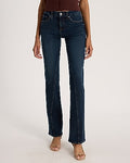 Express Women's Mid Rise Twist Seam Curvy FlexX Skyscraper Jeans in Dark Wash