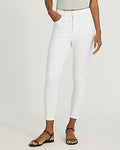 Express Women's High Waisted Cropped Skinny Jeans in White, size: 0