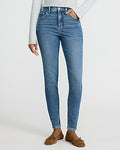 Express Women's High Waisted Medium Wash Skinny Jeans in Blue, size: 0