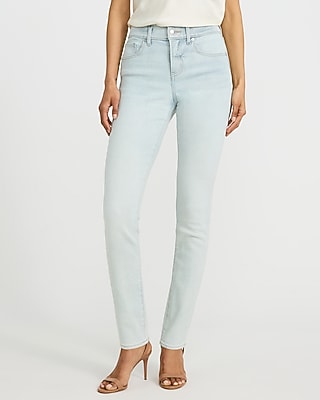 Express Women's Mid Rise Skinny Jeans in Light Wash