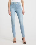 Express Women's High Waisted Seam Detail Skinny Jeans in Medium Wash