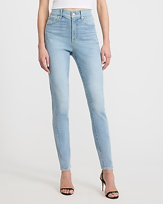 Express Women's High Waisted Seam Detail Skinny Jeans in Medium Wash