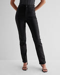 Express Women's Super High Waisted Black Coated '90S Slim Jeans in Pitch Black