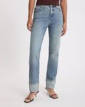 Express Women's High Waisted Cuffed Hem '90S Slim Jeans in Light Wash