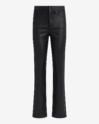 Express Women's High Waisted Black Hyper Sculpt '90S Slim Jeans in Pitch Black
