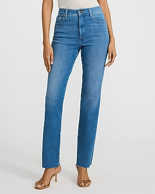 Express Women's High Waisted Medium Wash '90S Slim Jeans in Blue, size: 0