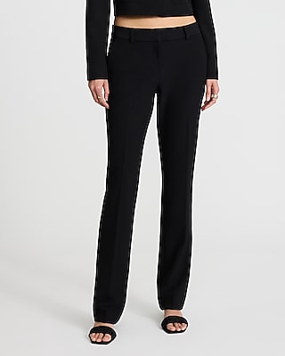 Express Women's Editor Studio Stretch Twill Mid Rise Bootcut Pant in Black 0
