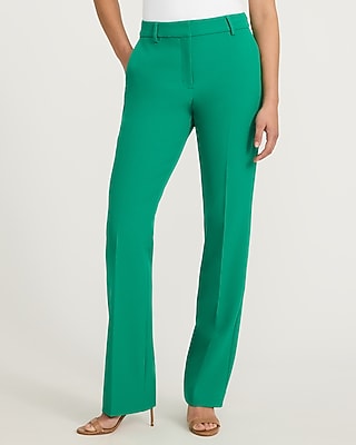 Express Women's Editor Studio Stretch Twill Mid Rise Bootcut Pant in Green 0