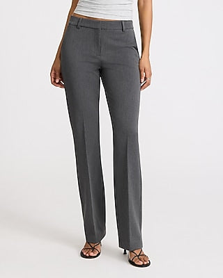 Express Women's Editor Mid Rise Bootcut Pant in Heather Gray