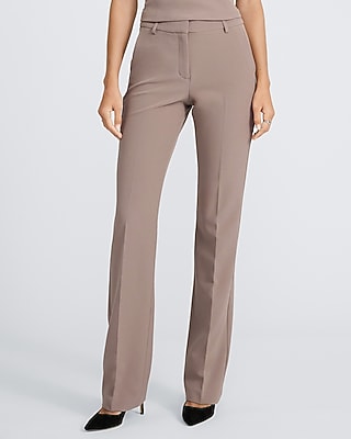 Express Women's Editor Studio Stretch Twill Mid Rise Bootcut Pant in Brown 0