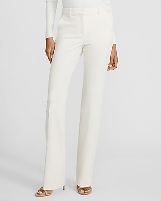 Express Women's Editor Signature Stretch Mid Rise Bootcut Pant in White 0