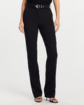 Express Women's Editor Studio Stretch Twill High Waisted Belted Bootcut Pant in Black 0
