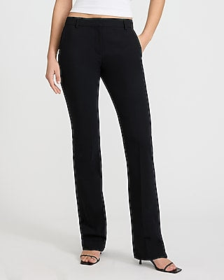 Express Women's Editor Stretch Cotton Mid Rise Bootcut Pant in Black 0