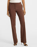 Express Women's Editor Stretch Cotton Mid Rise Bootcut Pant in Brown 0