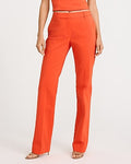 Express Women's Editor Stretch Cotton Mid Rise Bootcut Pant in Orange 0