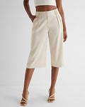 Express Women's High Waisted Pleated Gaucho Pant in Sandshell