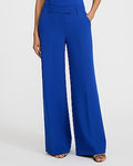 Express Women's Editor Studio Stretch Twill Mid Rise Wide Leg Palazzo Pant in Blue 0