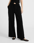 Express Women's Signature Crepe High Waisted Relaxed Trouser in Black 0