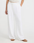 Express Women's Signature Crepe High Waisted Relaxed Trouser in White