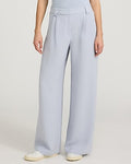 Express Women's Signature Crepe High Waisted Relaxed Trouser in Light Blue
