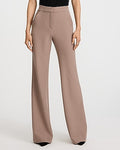 Express Women's Editor Studio Stretch Twill High Waisted Flare Trouser in Brown 0
