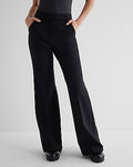 Express Women's Editor Studio Stretch Twill High Waisted Flare Trouser in Black 0