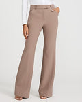 Express Women's Editor Studio Stretch Twill High Waisted Slim Flare Pant in Brown 0