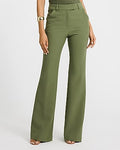 Express Women's Editor Signature Stretch High Waisted Slim Flare Pant in Green 0