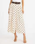 Express Women's Polka Dot High Waisted Belted Maxi Skirt Small