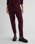 Express Women's High Waisted Plush Knit Sweater Joggers in Red Small
