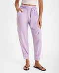 Express Women's High Waisted Belted Cargo Joggers in Purple 0
