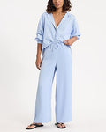 Express Women's High Waisted Satin Pull On Ankle Pant in Alpine Blue