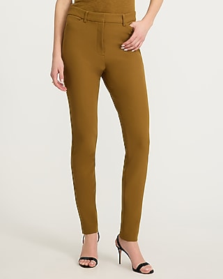 Express Women's Editor Studio Stretch Twill High Waisted Skinny Pant in Brown 0