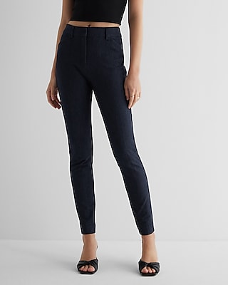Express Women's Editor High Waisted Skinny Pant in Heather Blue