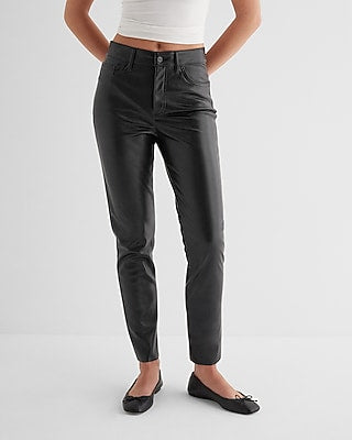 Express Women's High Waisted Faux Leather '90S Skinny Pant in Black 0