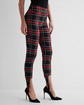 Express Women's High Waisted Tartan Plaid Stirrup Leggings in Multi