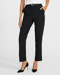 Express Women's Editor Studio Stretch Twill Super High Waist Straight Ankle Pant in Black 0