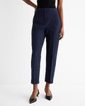 Express Women's Editor Super High Waisted Straight Ankle Pant in Heather Blue