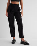 Express Women's Stylist Super High Waisted Pleated Pant in Pitch Black