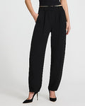 Express Women's Signature Crepe High Waisted Relaxed Barrel Pant in Pitch Black