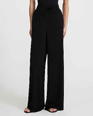 Express Women's High Waisted Drawstring Pull On Pant in Black Small