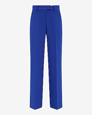 Express Women's Editor Studio Stretch Twill Mid Rise Trouser in Blue 0